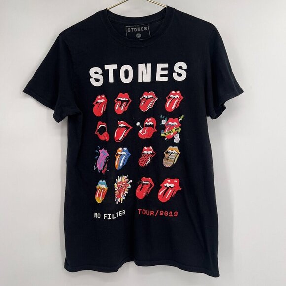 Rolling Stones "No Filter Tour 2019" Black Graphic T-Shirt - Size M - Picture 1 of 9